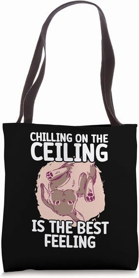 Art of Chillin cute bunny relax therapy lying on ceiling Tote Bag
