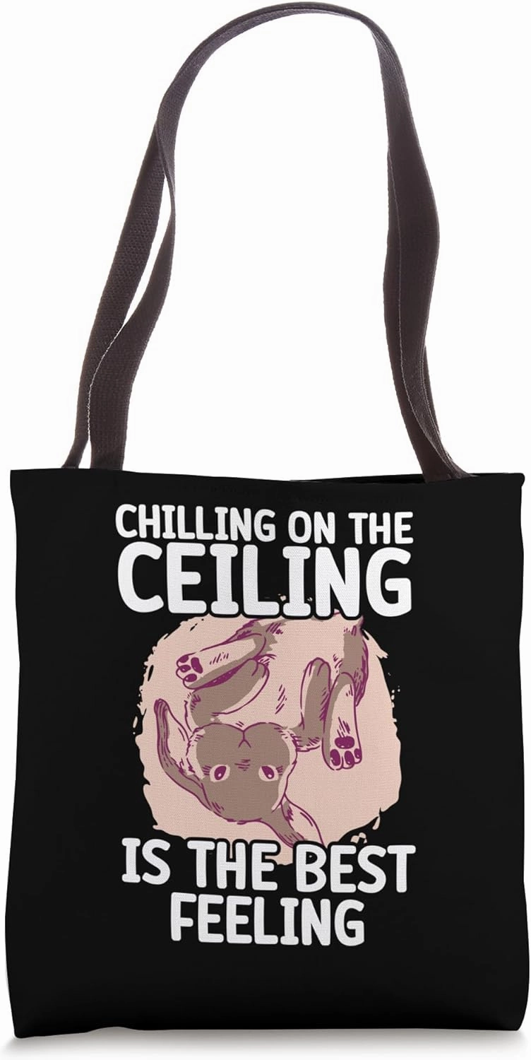 Art of Chillin cute bunny relax therapy lying on ceiling Tote Bag