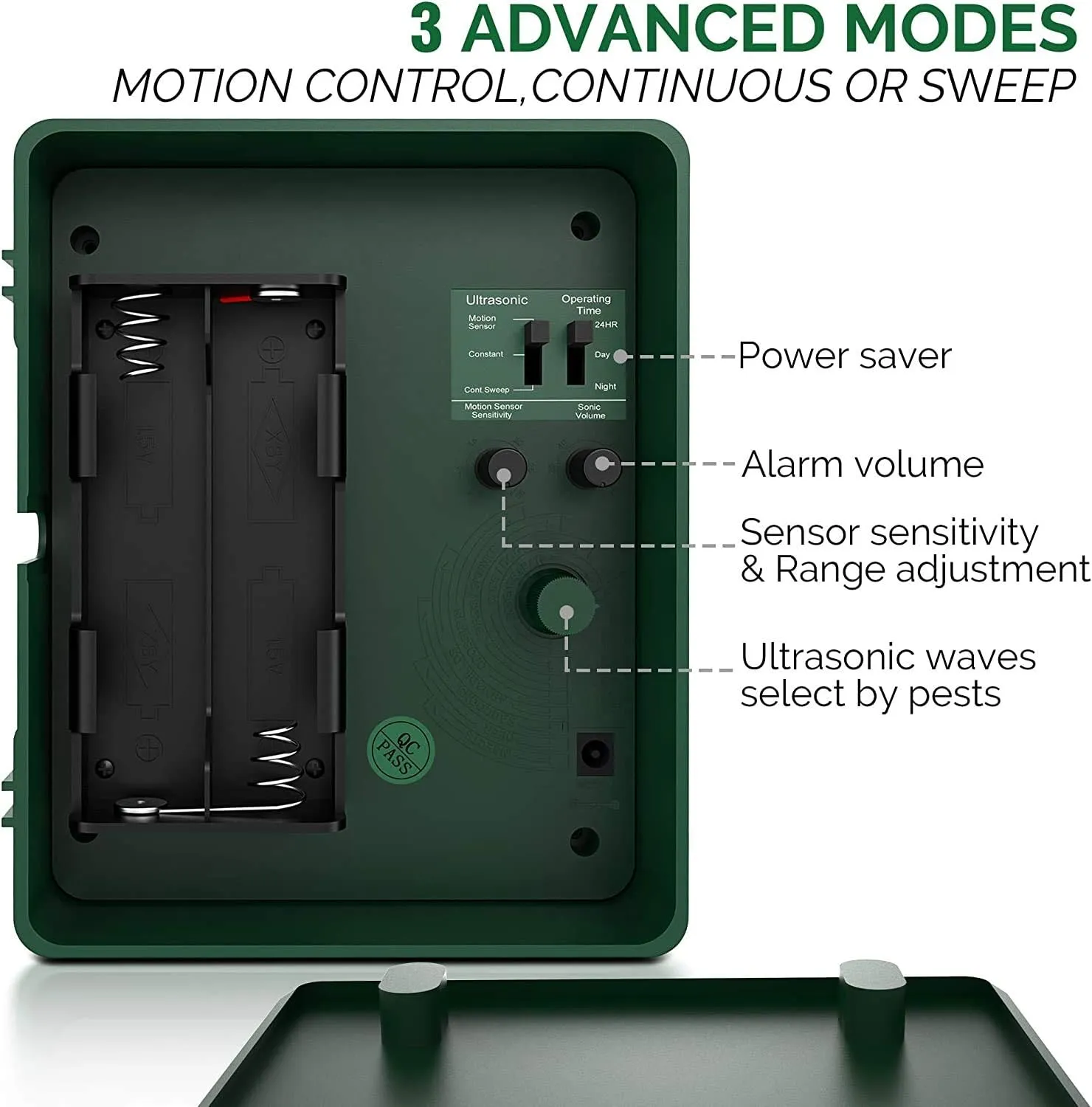 ASPECTEK Ultrasonic Outdoor Animal Pest Repellent, Yard Sentinel RC Pest Repeller Pest Control with Motion Detector, 4 Key Remote - Rodents, Cats, Rats, Mouse, Mice, Deer, Bear, Raccoon, Sound Frequency: 15 kHz -18 kHz