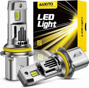AUXITO 2025 Latest 9007 Bulbs, 6500K Cool White 800% Brighter, HB5 Light Bulbs for Fog Light, Non-polarity, Plug and Play, Pack of 2