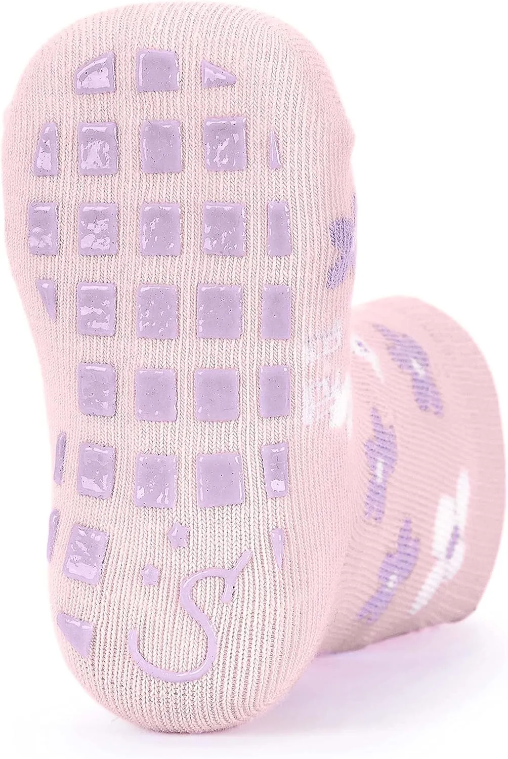Babies - Girls Abs Socks Double Pack Cat   Flowers ABS Socks