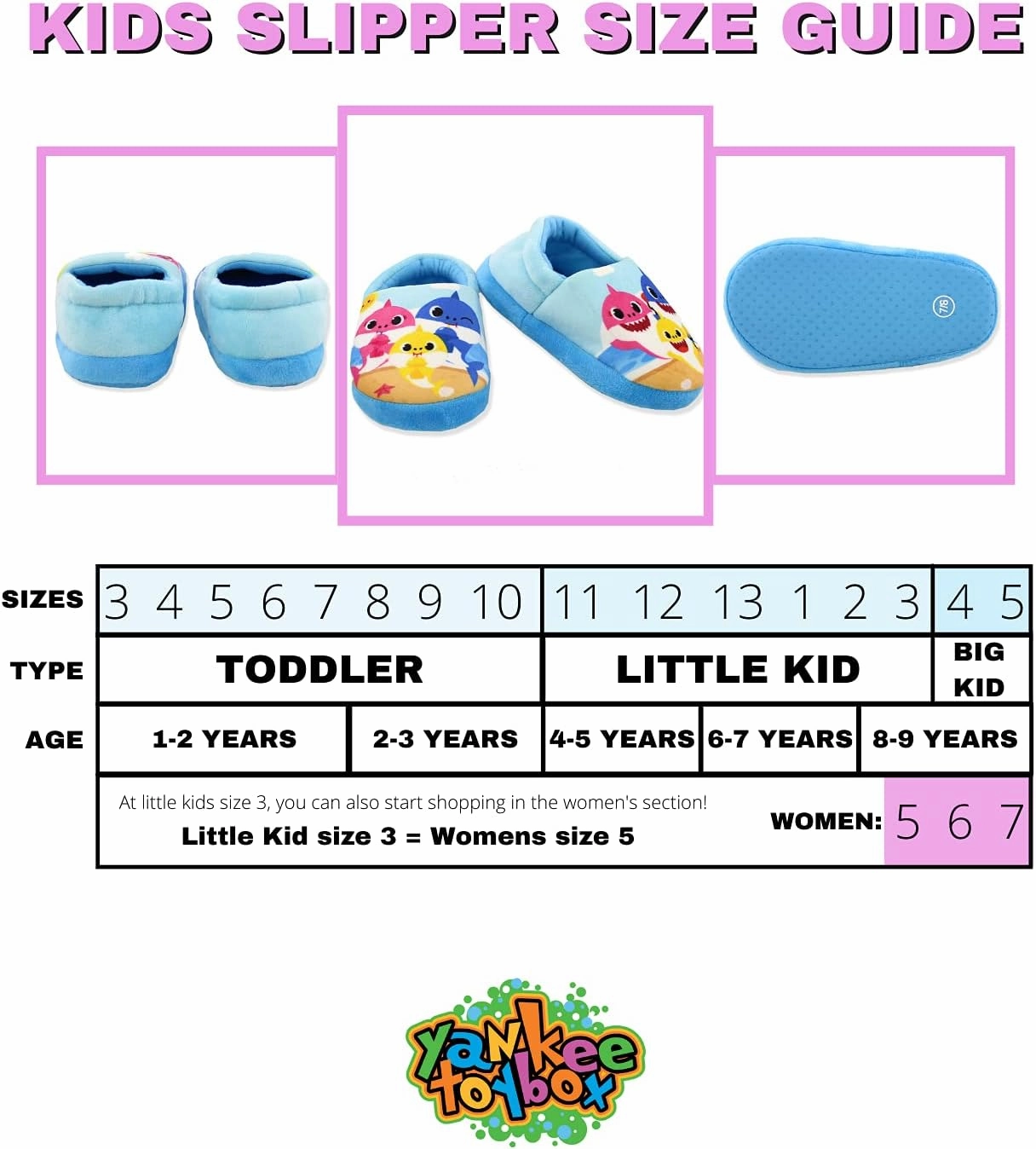 Baby Shark Toddler Kids Plush Aline Slippers