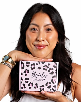 Bgirly Lip Care Kit | Lip Oil & Sugar Lip Scrub Set, Lip Mask, Lip Brush, Cute Gift, Dry Lip Treatment, Skincare Gift, Spa Gift for Women, Gift for Her, Skincare Gift (Raspberry)
