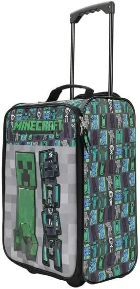 Bioworld Minecraft Creeper Youth 18 Soft Sided Roller Carry-On Travel Suitcase