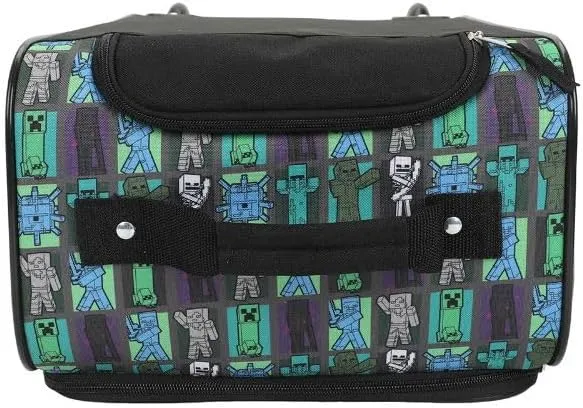 Bioworld Minecraft Creeper Youth 18 Soft Sided Roller Carry-On Travel Suitcase
