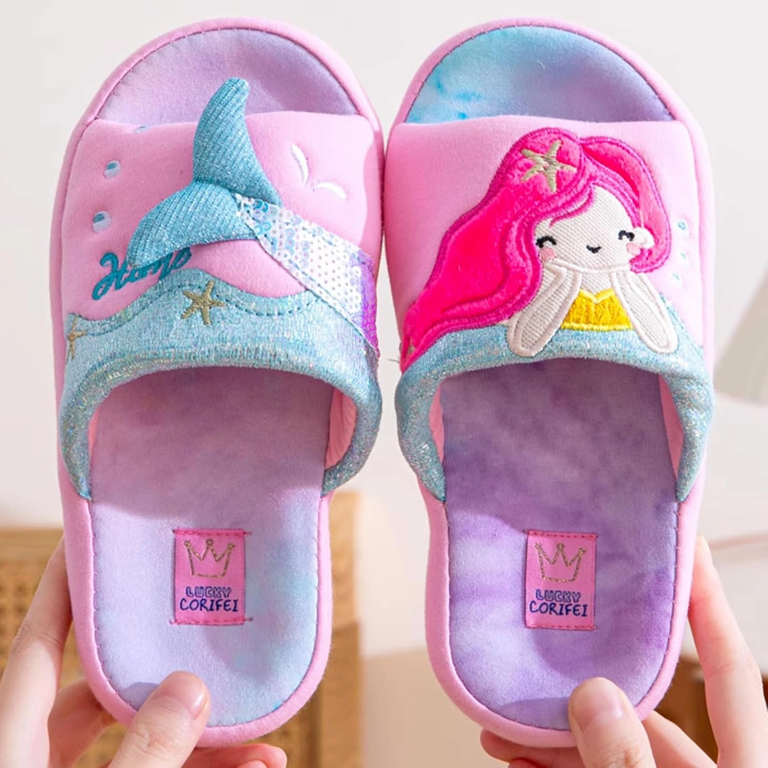 Boys Girls Warm Slippers Kids Family Cute Cat Household Anti-Slip Indoor Home Slippers