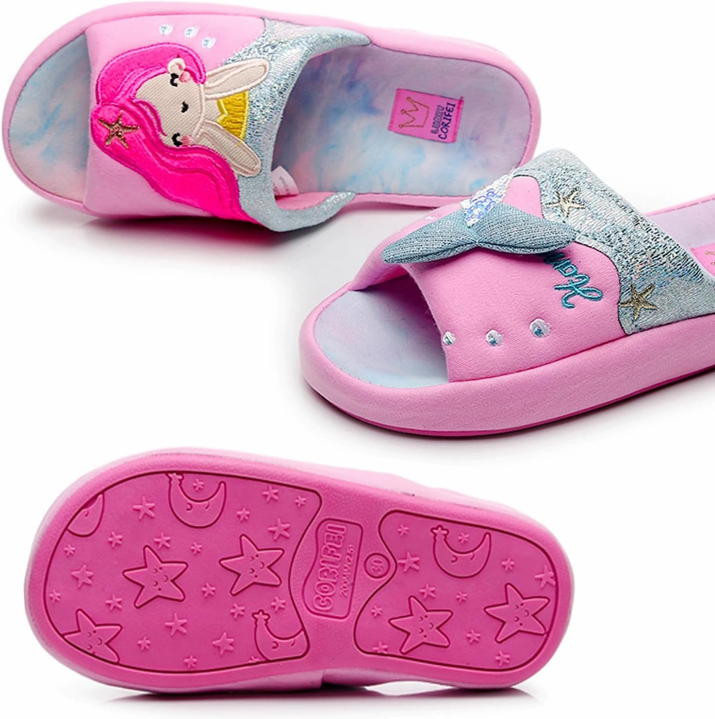 Boys Girls Warm Slippers Kids Family Cute Cat Household Anti-Slip Indoor Home Slippers
