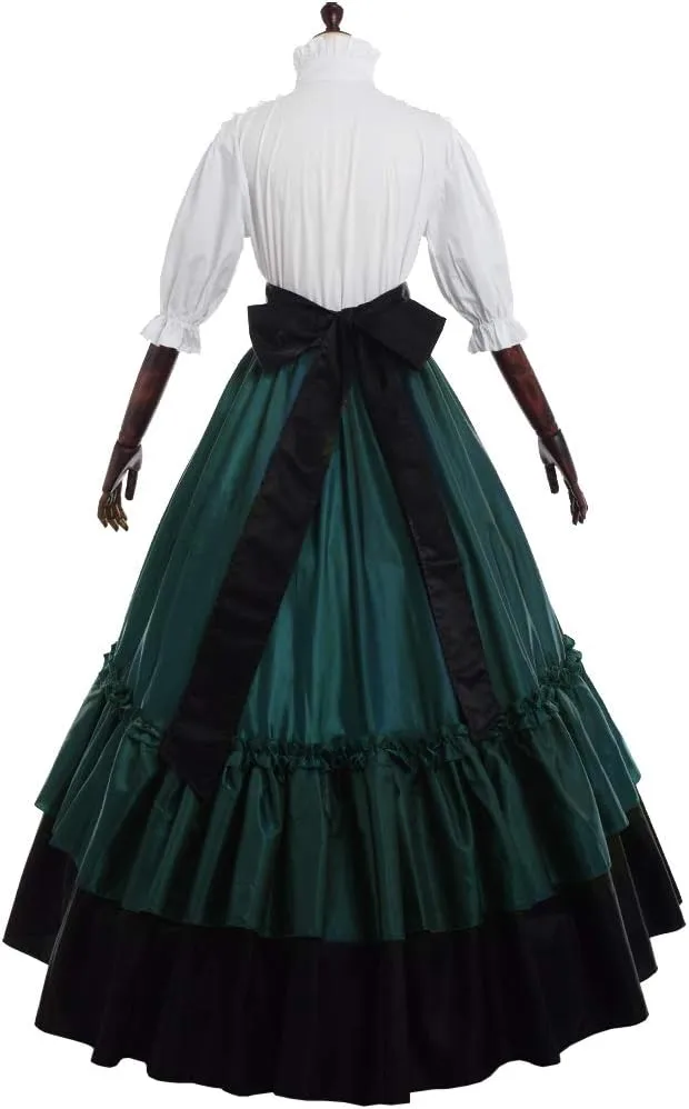 BPURB Women's Victorian Civil War Dress Theater Corset Costume Ball Gown (Blouse & Skirt & Petticoat)