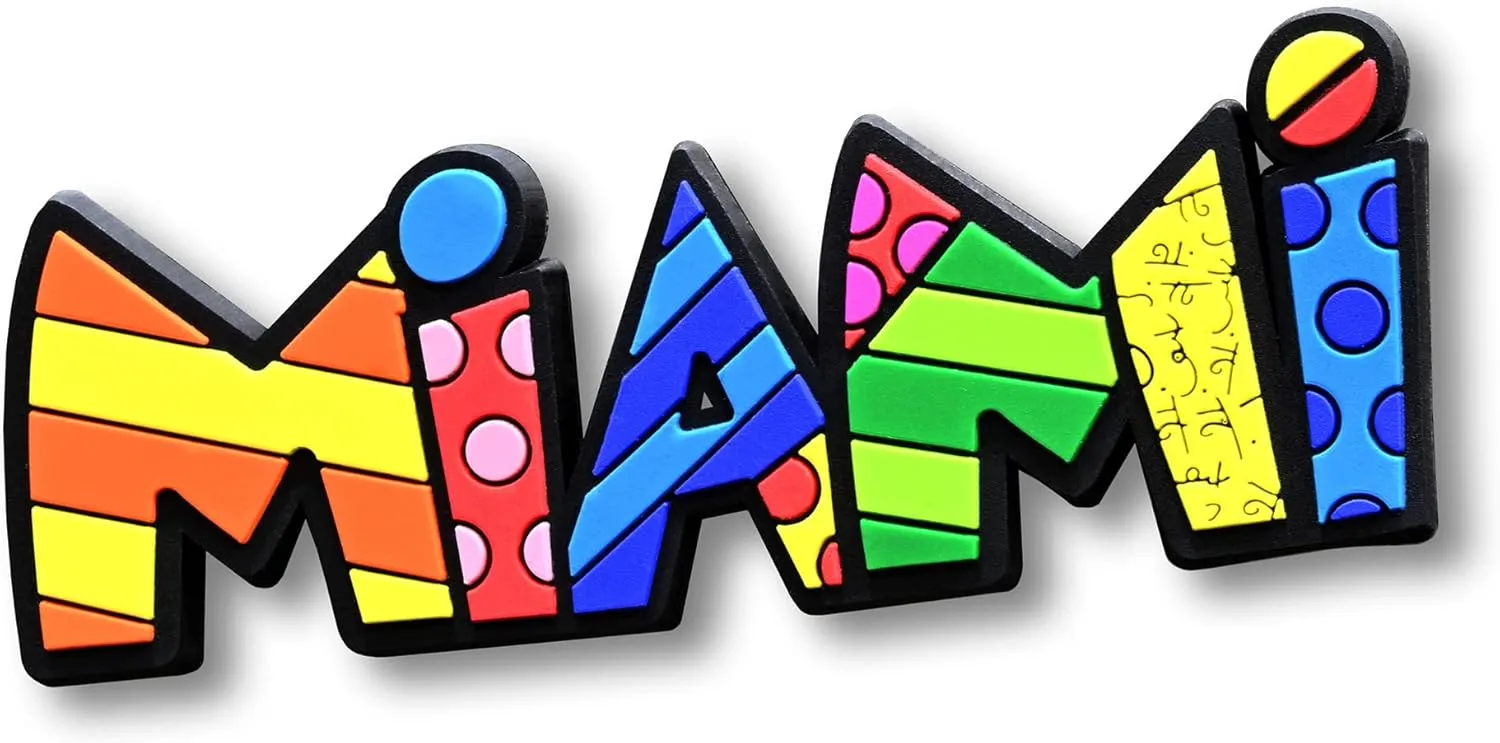 BRITTO Romero Large Decorative Multi-Use Rubber Magnet, Miami (Word)
