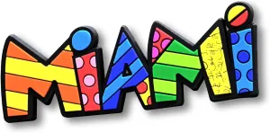 BRITTO Romero Large Decorative Multi-Use Rubber Magnet, Miami (Word)