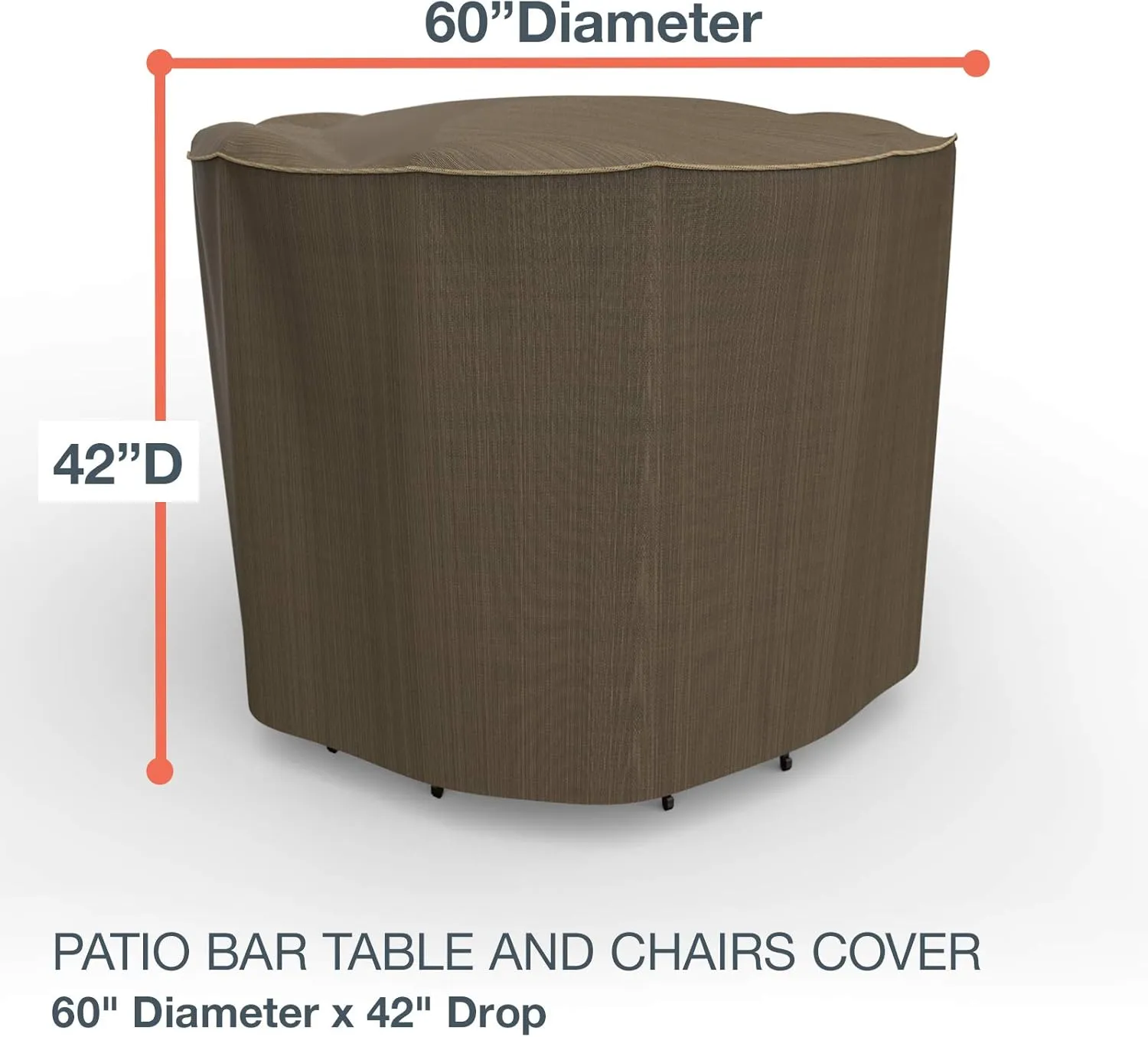 Budge StormBlock Hillside Patio Bar Table and Chairs Cover Premium, Outdoor, Waterproof, Medium, Black and Tan Weave