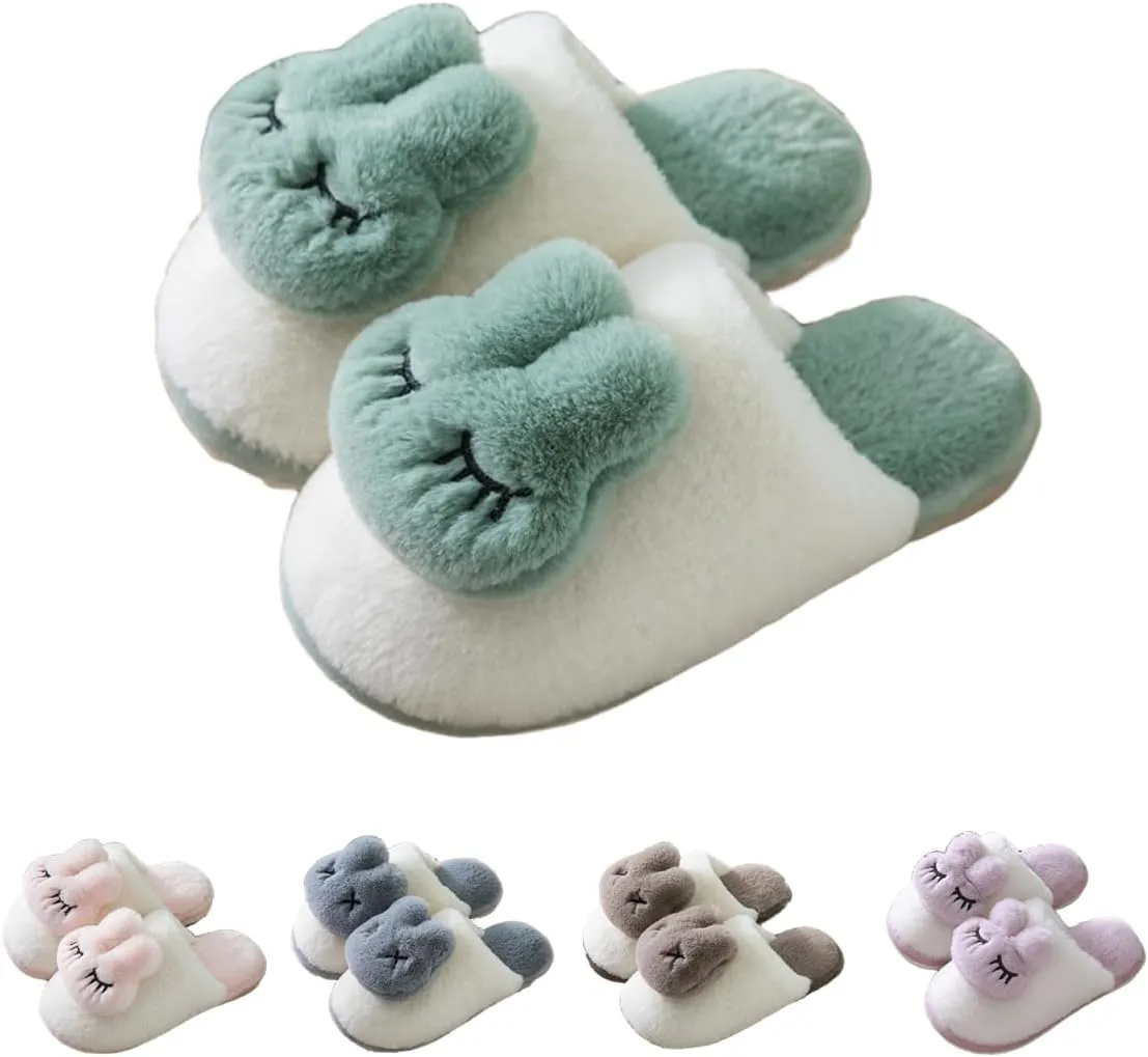 Bunny Fuzzy Slippers Cute Slippers Soft Plush Animal Slippers Warm House Slippers