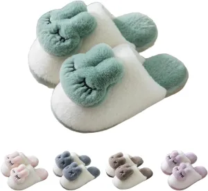 Bunny Fuzzy Slippers Cute Slippers Soft Plush Animal Slippers Warm House Slippers