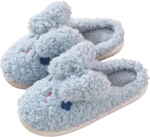 Bunny Slippers for Women Cute Animal Slippers Cozy Memory Foam House Slippers Warm Fleece Lining Soft Plush Non-Slip Sole Indoor Outdoor Shoes