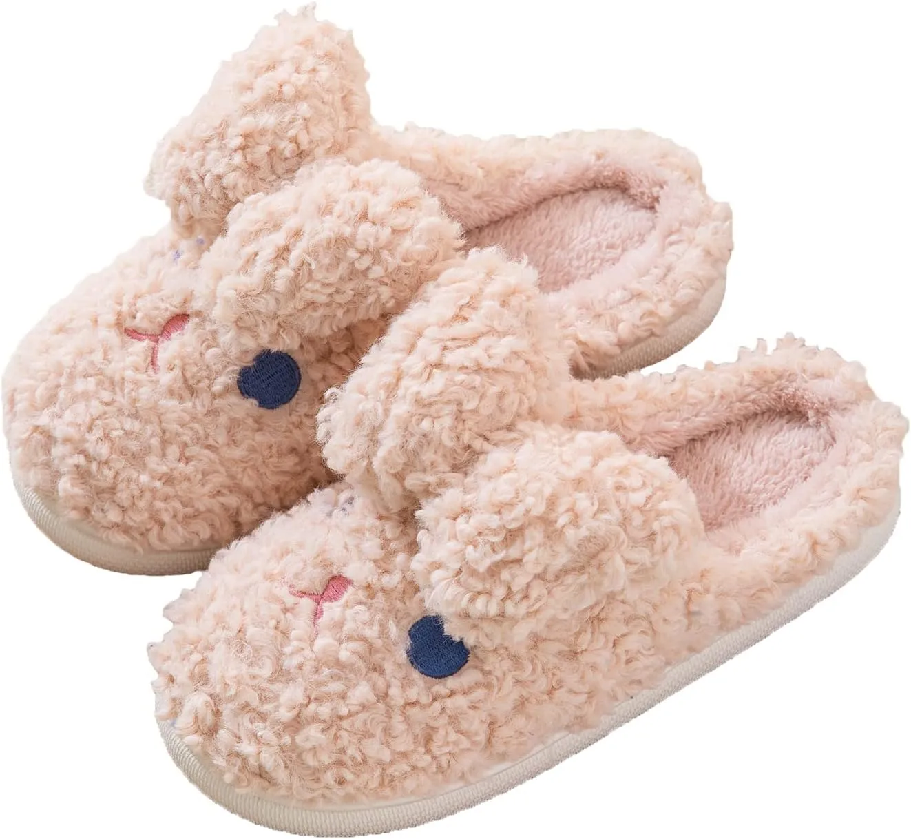 Bunny Slippers for Women Cute Animal Slippers Cozy Memory Foam House Slippers Warm Fleece Lining Soft Plush Non-Slip Sole Indoor Outdoor Shoes