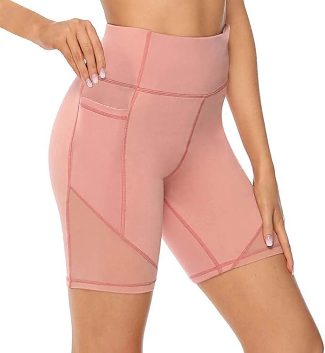 Buttery Soft Shorts Women Butt Lifting Shorts Pockets High Waisted Biker Anti Cellulite Up Gym Yoga Running Sport