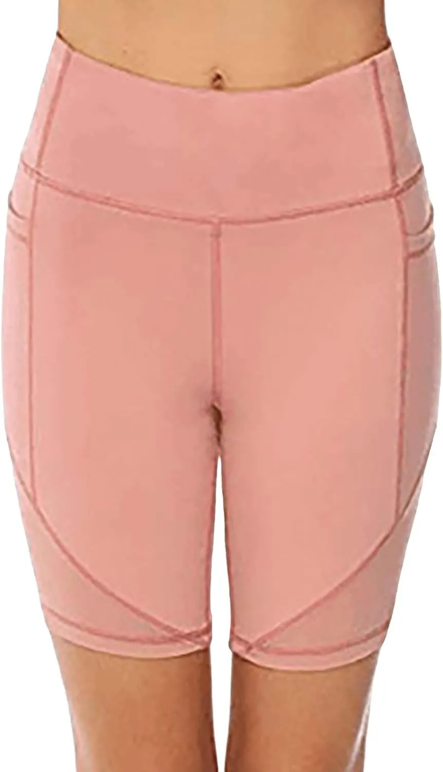 Buttery Soft Shorts Women Butt Lifting Shorts Pockets High Waisted Biker Anti Cellulite Up Gym Yoga Running Sport