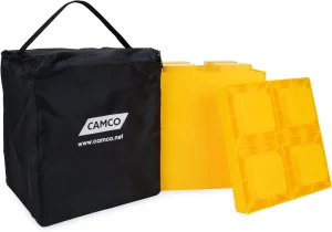 Camco RV Leveling Blocks - Features Interlocking Nested Design & Includes Zippered Bag for RV Storage - Each Camper Leveling Block Measures 8.5" x 8.5" x 1" - 10-Pack, Design May Vary (44510)