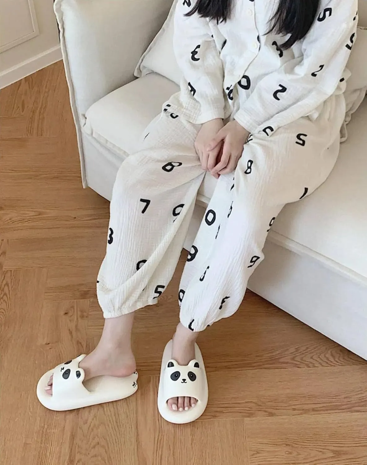 Cartoon Slides Thick Sole Cute Animal Slippers Kawaii Cat Panda for Women Girl Men Indoor Outdoor Soft