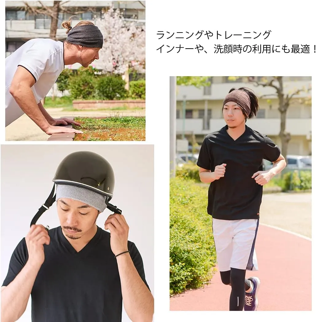 CHARM Mens Stretchy Workout Sweatband Headband - Womens Headwrap Fitness Exercise