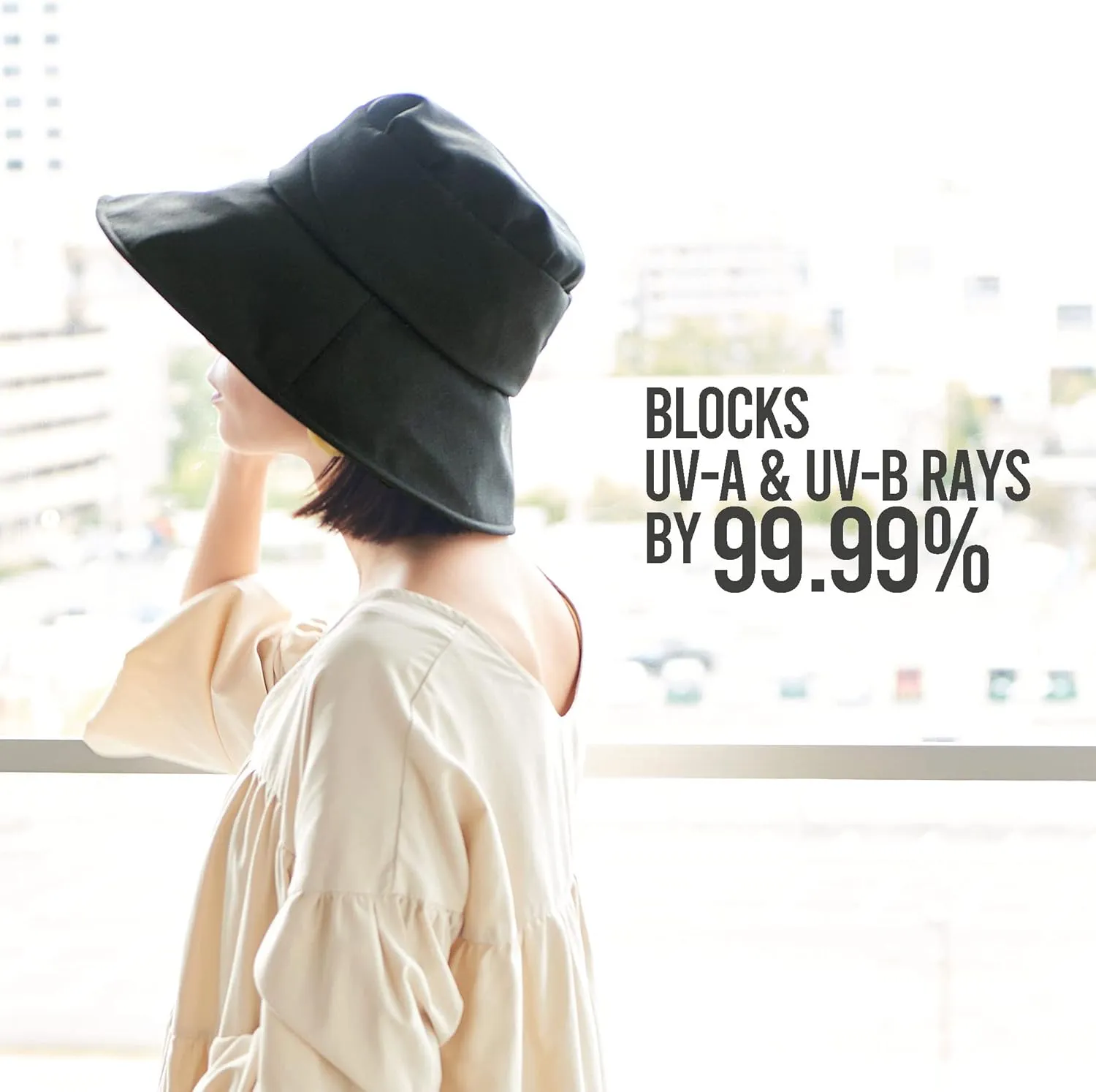 CHARM Womens Summer Beach Sun Hat - Wide Brim Gardening UV Protection Japanese Design