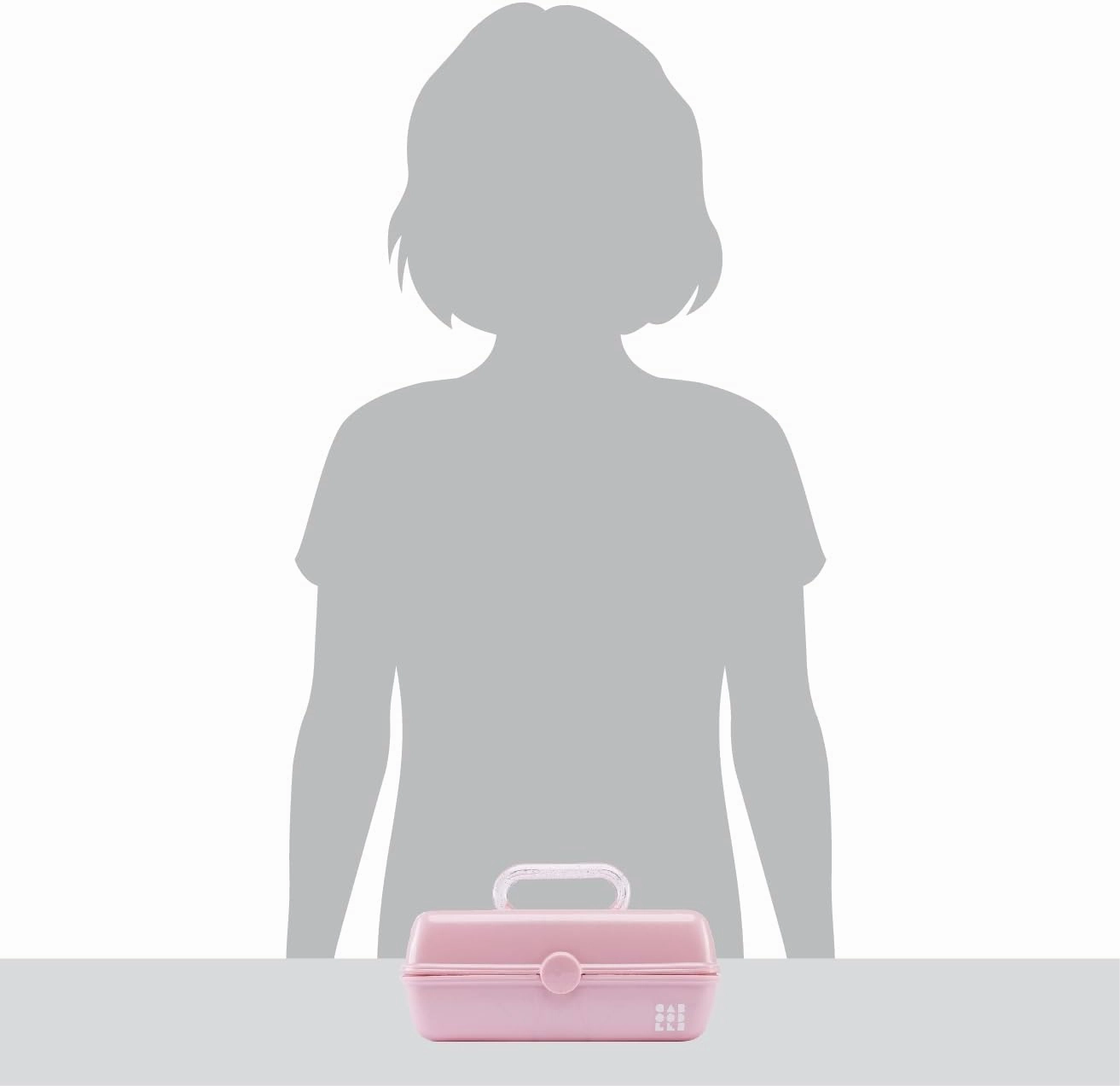 Claire's Features - Caboodles Makeup Case, Pretty in Petite Tote, Medium Organizer Storage Box with Mirror - Pink over Lavender: 9 x 5.5 x 3.8 Inches