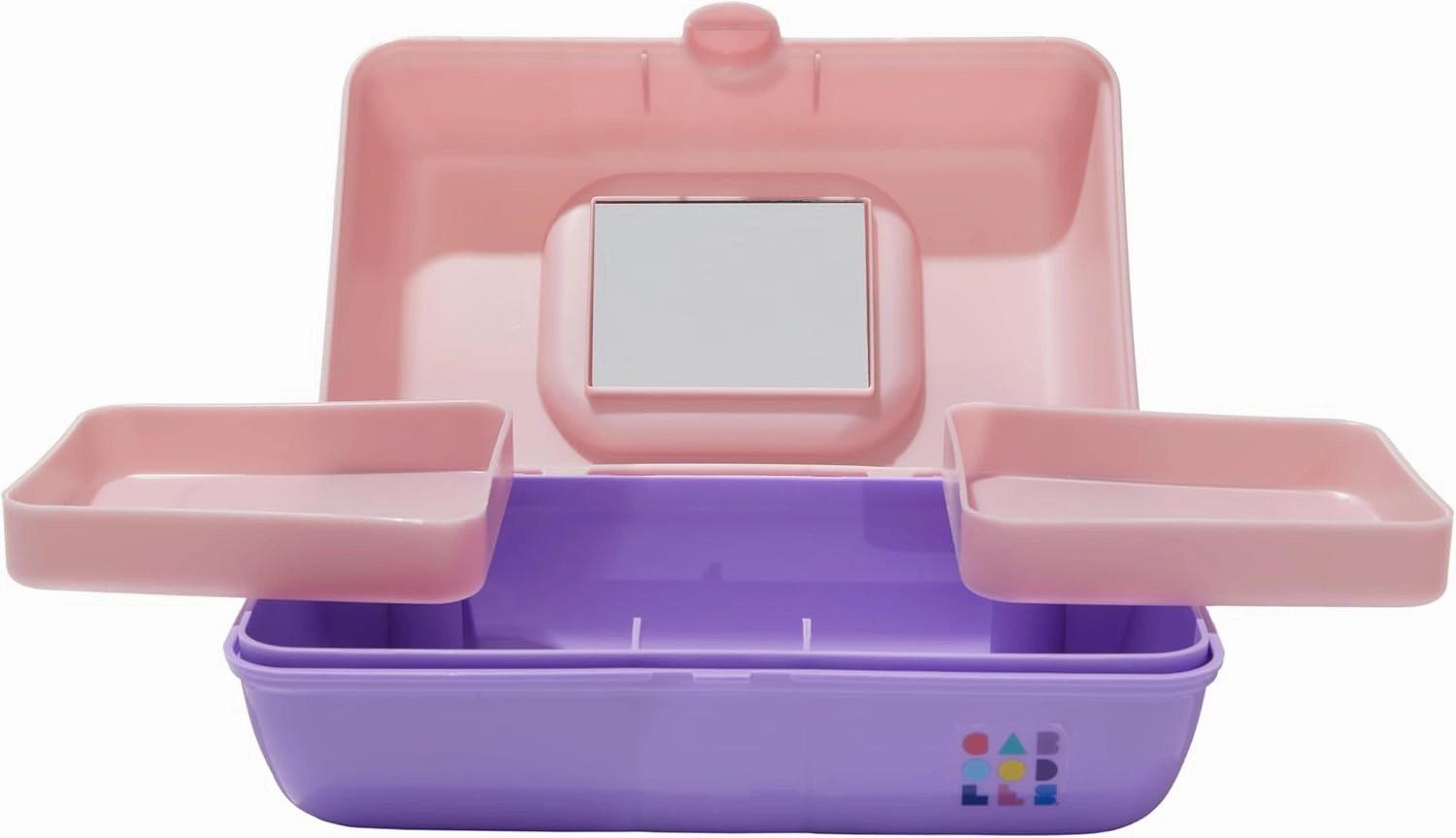 Claire's Features - Caboodles Makeup Case, Pretty in Petite Tote, Medium Organizer Storage Box with Mirror - Pink over Lavender: 9 x 5.5 x 3.8 Inches