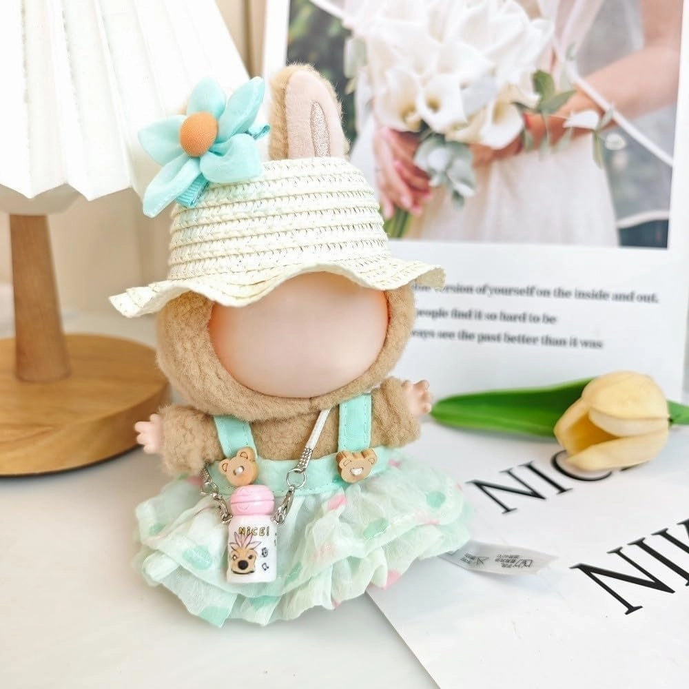 Clothes Compatible with Doll 17cm,Skirt Dress up Accessories High-End Dolls Fashion Clothing Set (Green)