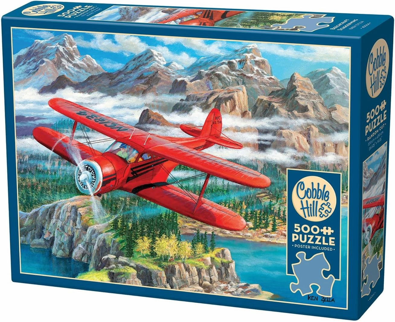 Cobble Hill 500 Piece Puzzle - Beechcraft Staggerwing - Sample Poster Included