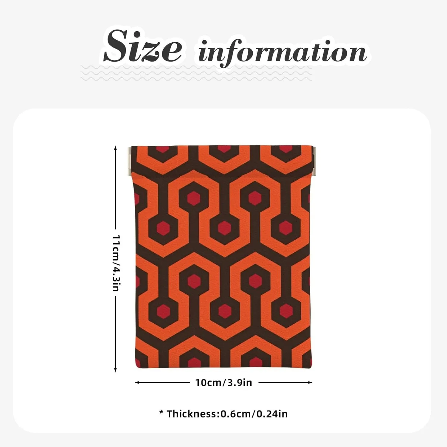 Coin Purse Overlook Hotel Carpet Leather Squeeze Coin Purse Mini Pouch Change Wallet Bag Gifts for Women Kids Girls Key Holder