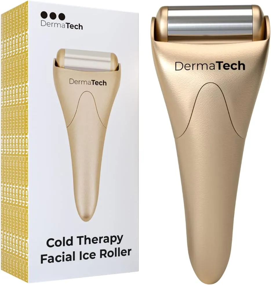 Cold Therapy Facial Ice Roller | Ice Roller for Face & Eye Puffiness Relief | Stainless Steel Cooling Face Massager Roller