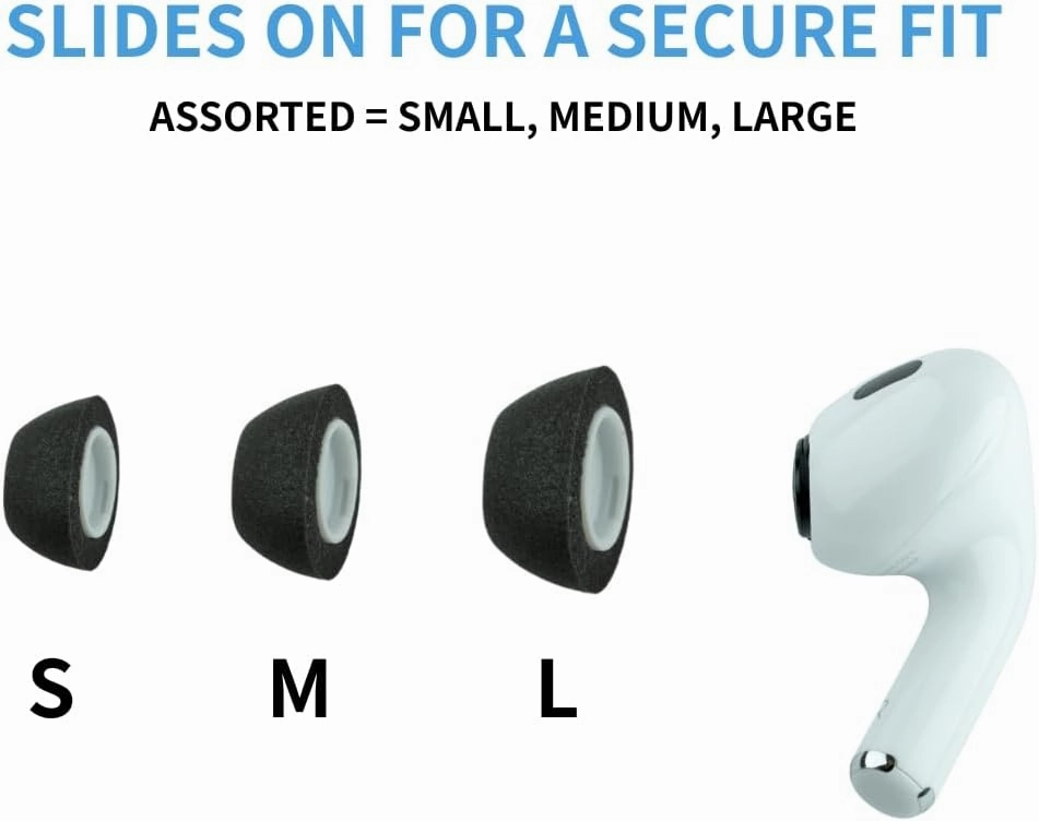 Comply TrueGrip | Premium Memory Foam Replacement Earbud Tips for Apple AirPods Pro 1 & 2 | Enhanced Comfort, Secure Fit, Superior Noise Isolation, Removal & Cleaning Tool | Black, Small (3 Pairs)