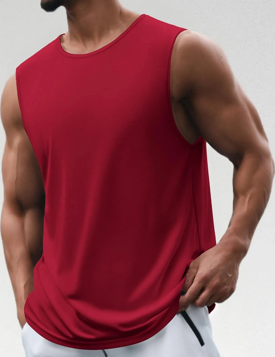 COOFANDY Mens 2 Pack Workout Tank Top UPF 50  Quick Dry Sleeveless Swim Shirt Gym Muscle Athletic Summer Beach T Shirts