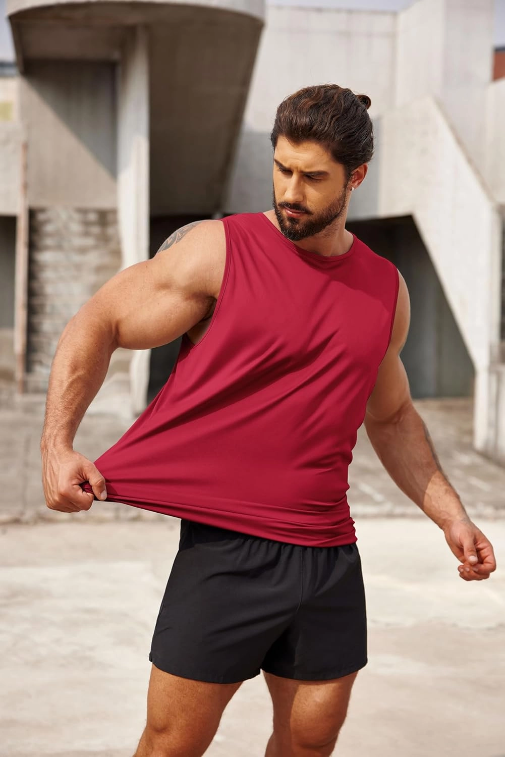 COOFANDY Mens 2 Pack Workout Tank Top UPF 50  Quick Dry Sleeveless Swim Shirt Gym Muscle Athletic Summer Beach T Shirts