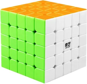 Coogam Qiyi 5x5 Speed Cube Stickerless Magic Puzzle Toy Gift for Kids and Adults Challenge (Qizheng S Version)