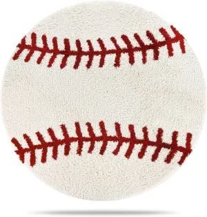 Cool Baseball Rug for Men Room Decor 36" Non Slip Kid Rug for Aesthetic Bathroom & Area Rugs Fun Decor Microfiber Fluffy for y2k Room Decor