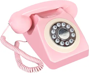 Corded Retro Phone, TelPal Vintage Old Phones, Classic 1930's Antique Landline Phones for Home & Office Decor, Novelty Hotel Telephone with Redial