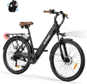Core Electric Bike for Adults - 468Wh Removable Battery, 26 inch Step Thru Electric Bicycle, Peak 750W Brushless Motor Cityrun Ebike, with 7 Speed, Up to 50 Miles, E-Bikes