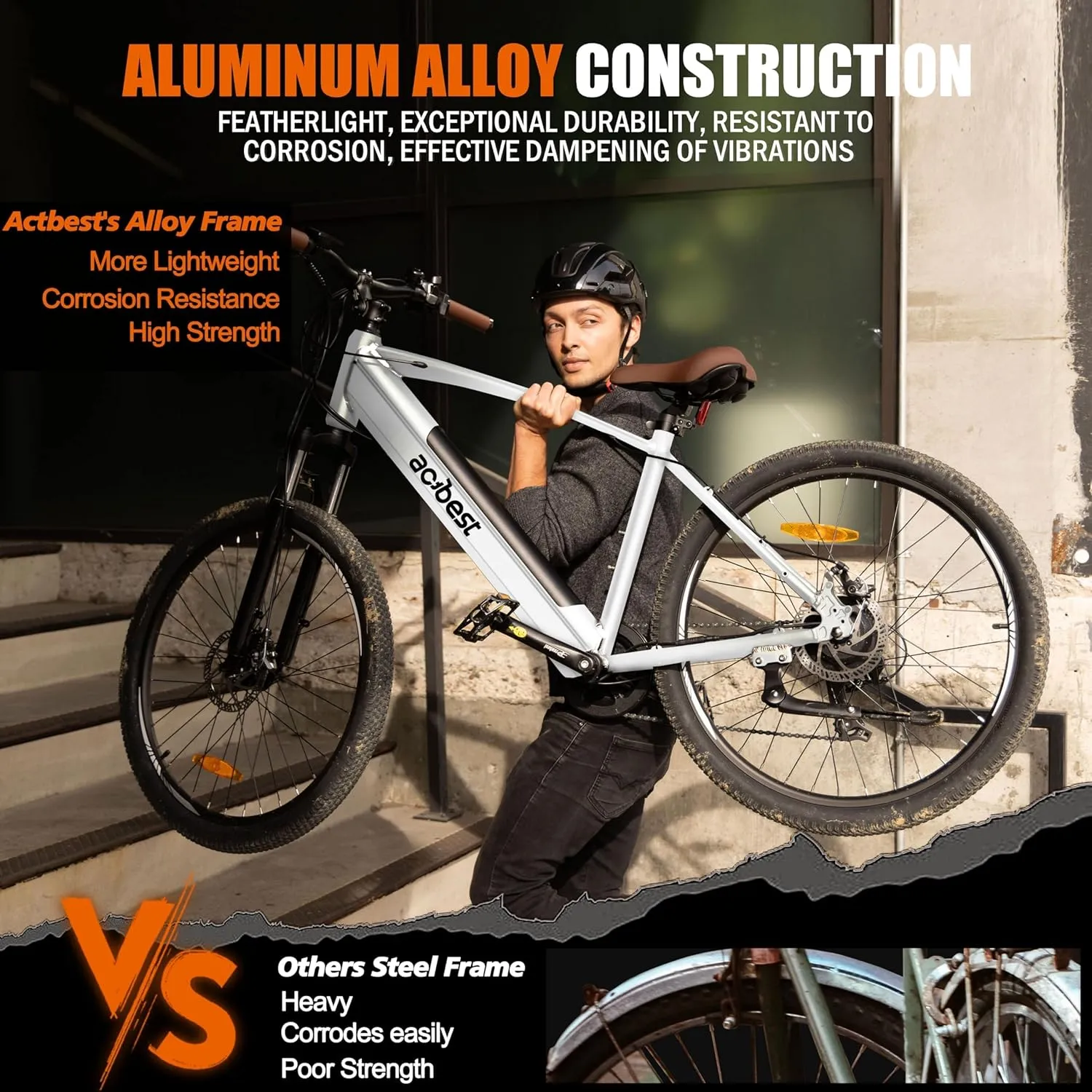 Core Electric Bike for Adults - Peak 1000W Brushless Motor Ebike, 468&500Wh Removable Built in Battery 26&27.5X2.1 Tire Step Over Bicycle with 7 Speed, Commute E Bikes