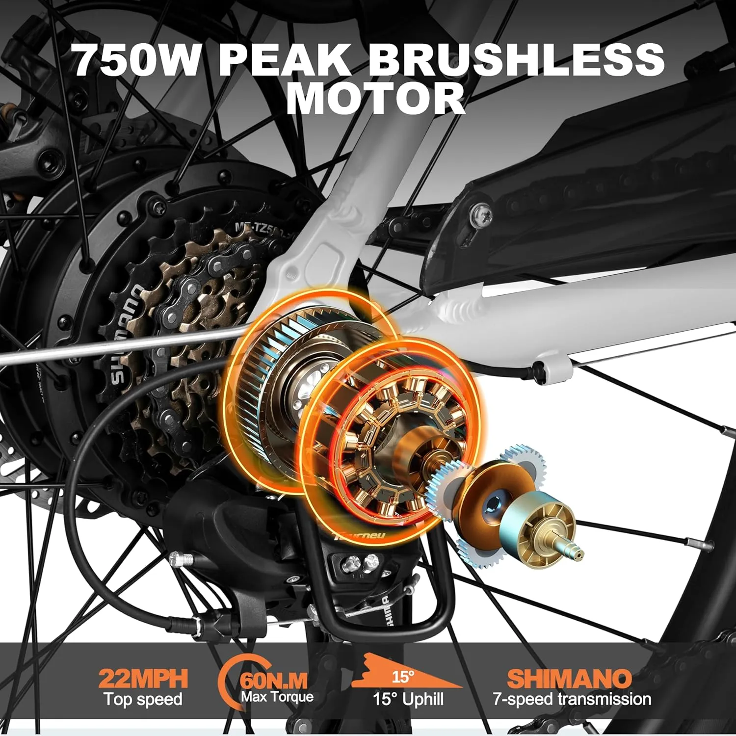 Core Electric Bike for Adults - Peak 1000W Brushless Motor Ebike, 468&500Wh Removable Built in Battery 26&27.5X2.1 Tire Step Over Bicycle with 7 Speed, Commute E Bikes