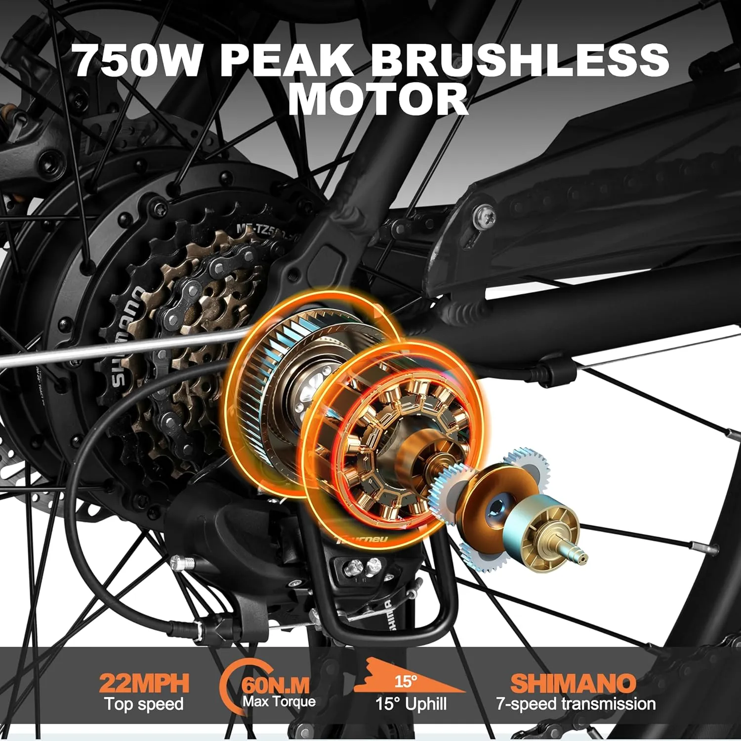 Core Electric Bike for Adults - Peak 1000W Brushless Motor Ebike, 468&500Wh Removable Built in Battery 26&27.5X2.1 Tire Step Over Bicycle with 7 Speed, Commute E Bikes