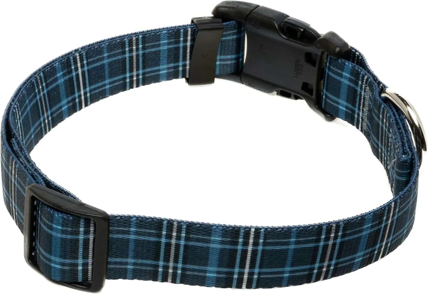 Country Brook Petz - Deluxe Navy Plaid Dog Collar and Leash - Plaid and Argyle Collection Featuring Charming Designs (1 Inch, Extra Large)