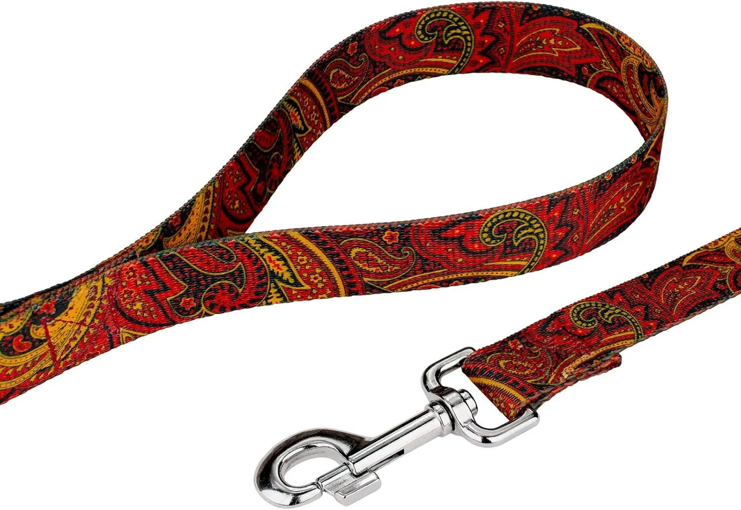 Country Brook Petz - Fire Paisley Martingale Dog Collar and Leash - Paisley Collection Featuring Classy Designs (1 Inch, Large)