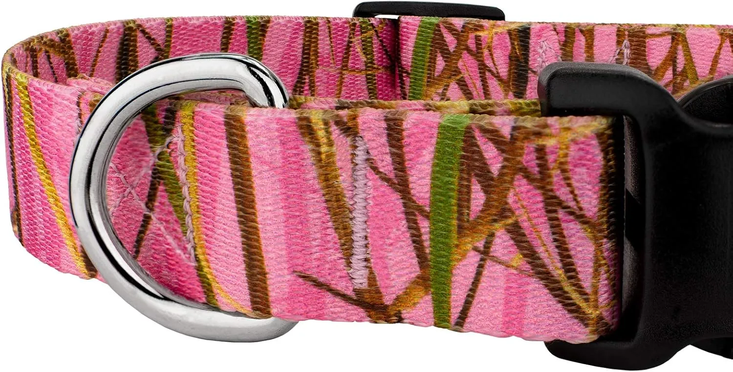 Country Brook Petz - Pink Waterfowl Camo Deluxe Dog Collar and Leash - Camouflage Collection Featuring Rugged Designs (1 Inch, Medium)