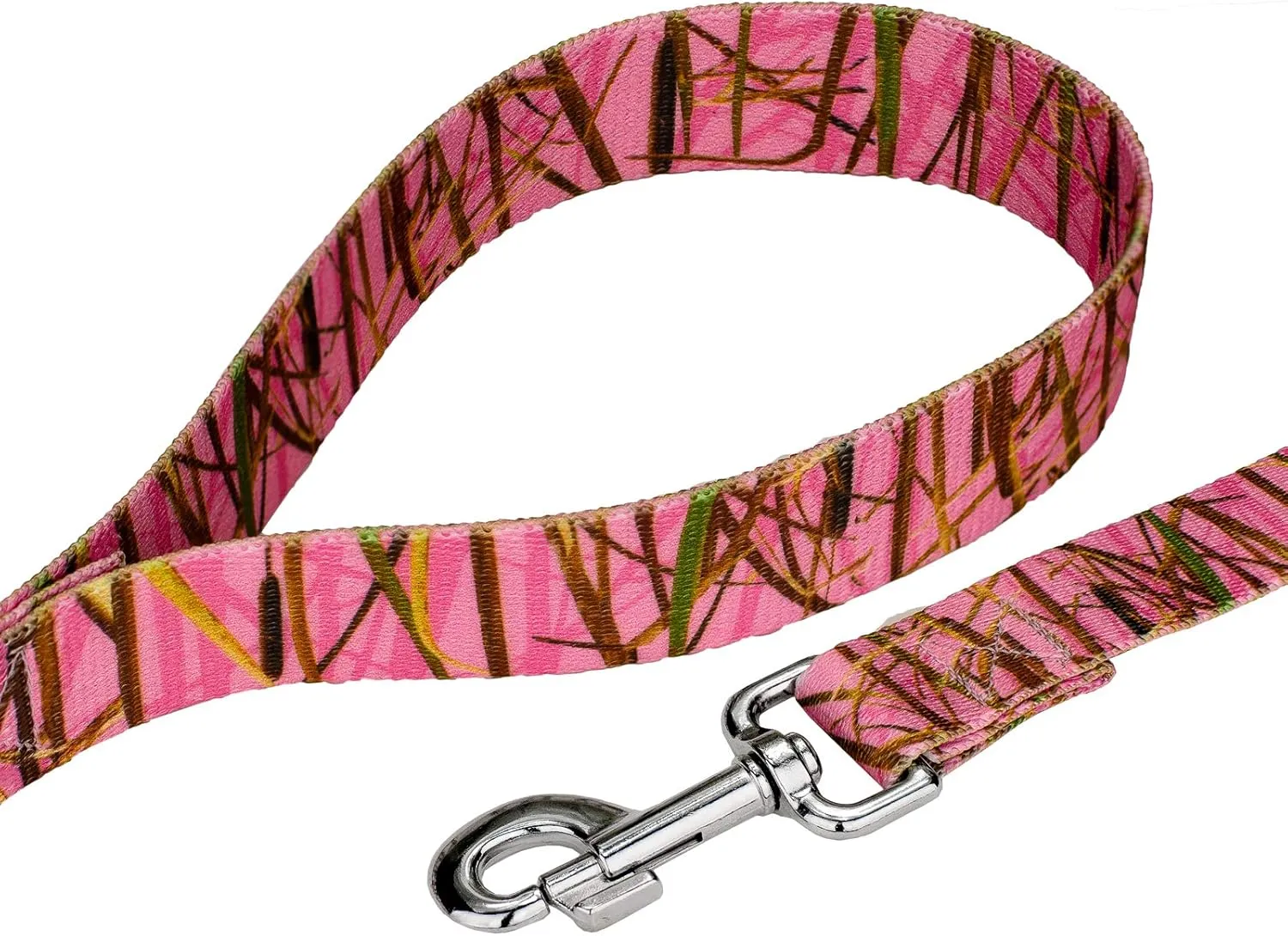 Country Brook Petz - Pink Waterfowl Camo Deluxe Dog Collar and Leash - Camouflage Collection Featuring Rugged Designs (1 Inch, Medium)
