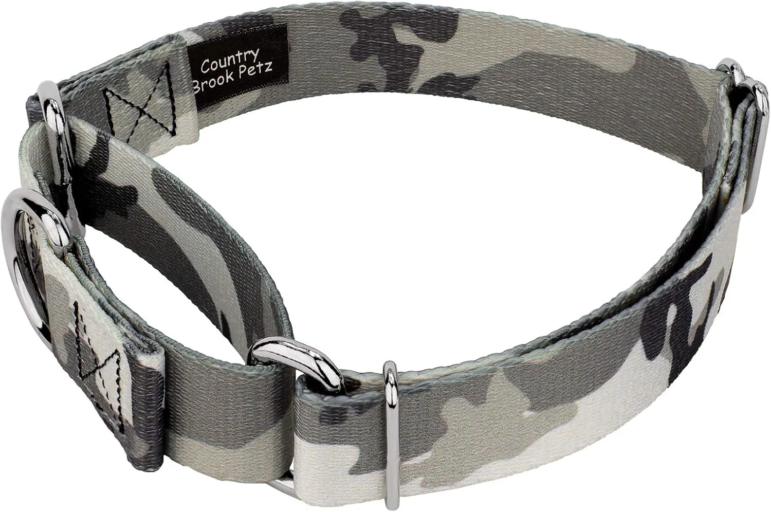 Country Brook Petz - Urban Camo Martingale Dog Collar and Leash - Military and Camo Collection Featuring Rugged Designs (5/8 Inch, Small)