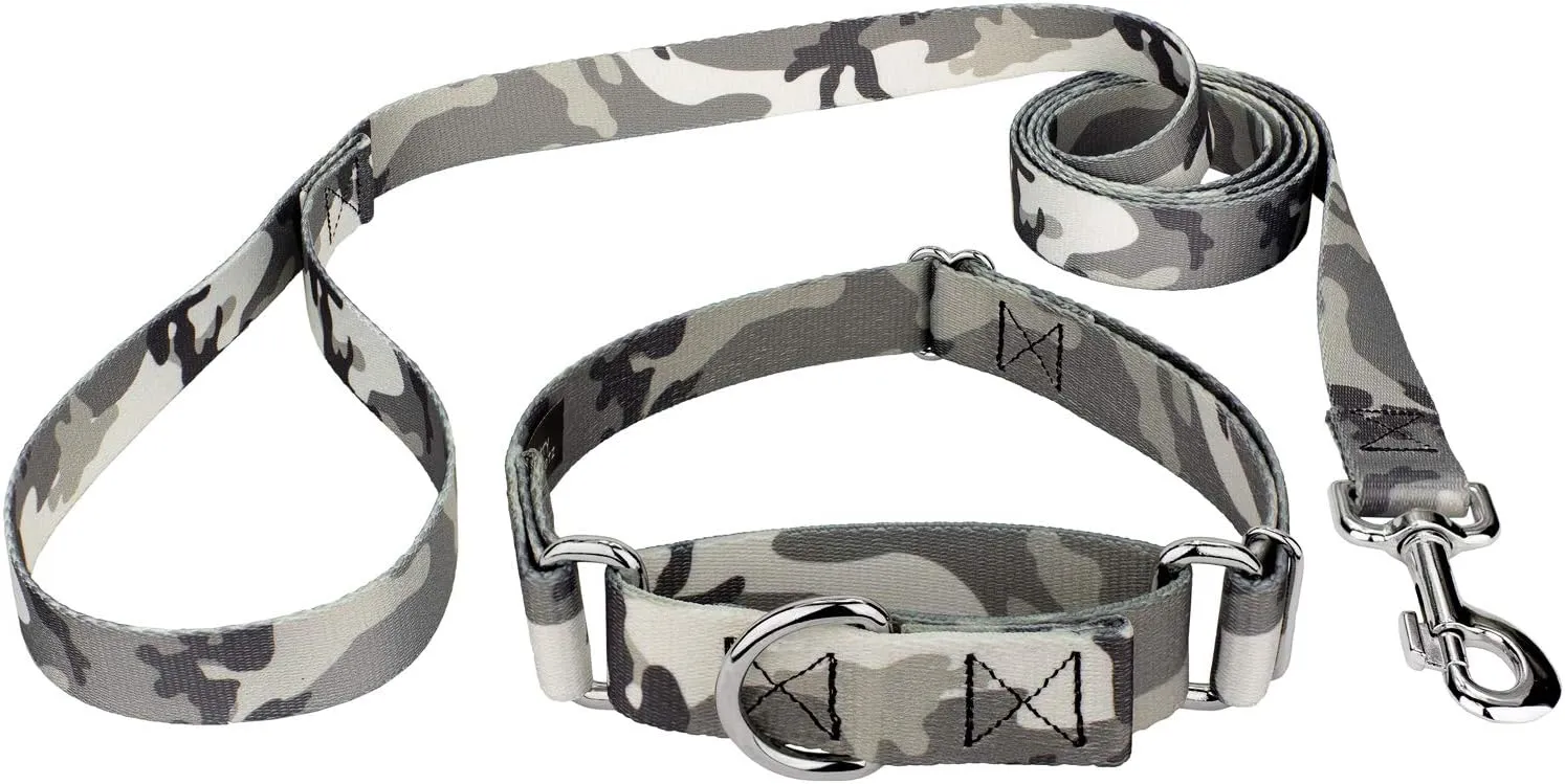 Country Brook Petz - Urban Camo Martingale Dog Collar and Leash - Military and Camo Collection Featuring Rugged Designs (5/8 Inch, Small)