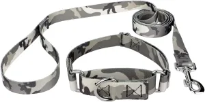 Country Brook Petz - Urban Camo Martingale Dog Collar and Leash - Military and Camo Collection Featuring Rugged Designs (5/8 Inch, Small)