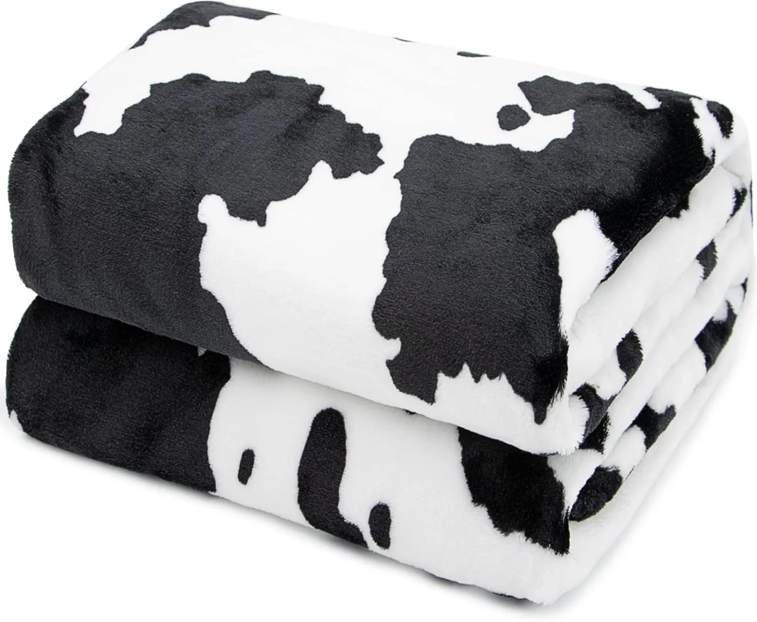 Cow Print Blanket Twin Size Soft Cozy Fuzzy Lightweight Black Cow Blankets and Throws Warm Plush Fleece Flannel Cow Printed Blanket Gift for Adults Mom Father Travel Blanket All Seasons 60" x 80"