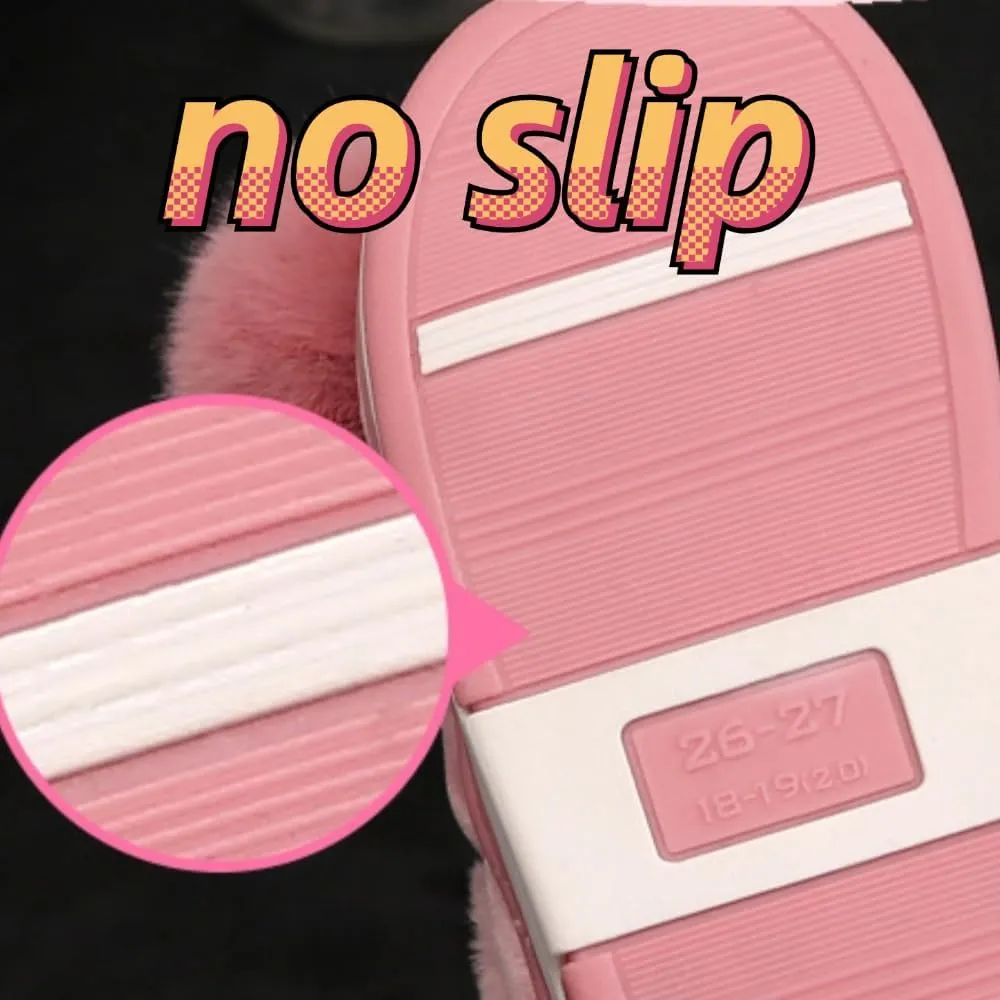 Cozy Enclosed-heel Cotton Slippers for Women Warm Comfort Soft Slippers Thickened Soles Non-slip Soles Cute Cartoon Rabbit Slippers Winter Slippers